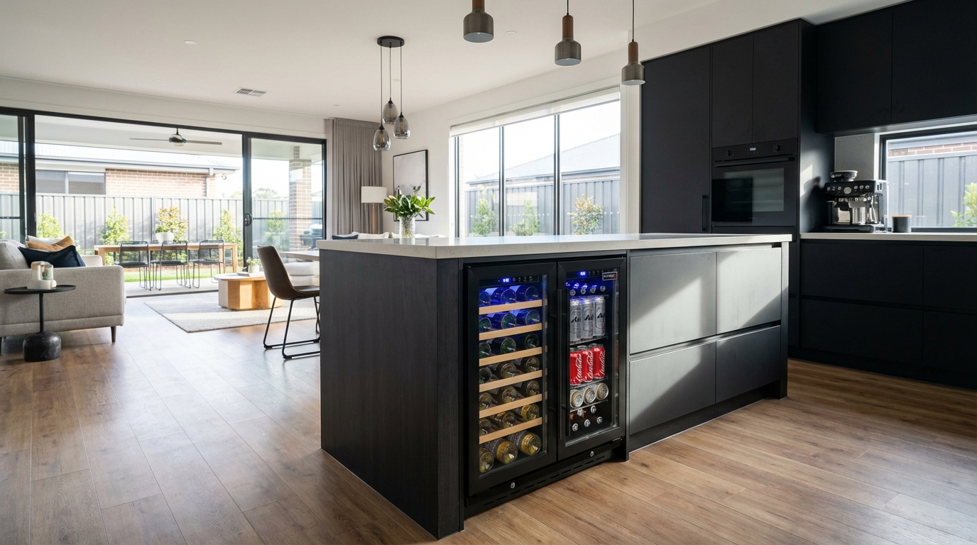 Schmick 165L Dual Zone Beer & Wine Bar Fridge – JC165 — lifestyle